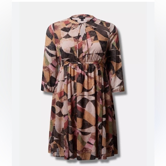 NWT Torrid Mini Dress Clip Dot Mini Keyhole Size 3 New - Picture 2 of 6